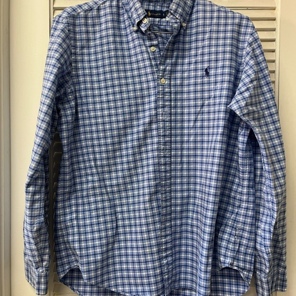 Ralph Lauren Men's Blue Checkered Shirt